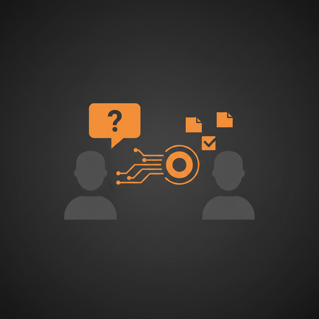 従業員が社内AIチャットボットを使って、人事規定や業務マニュアルについて質問し、AIが正確な情報を即