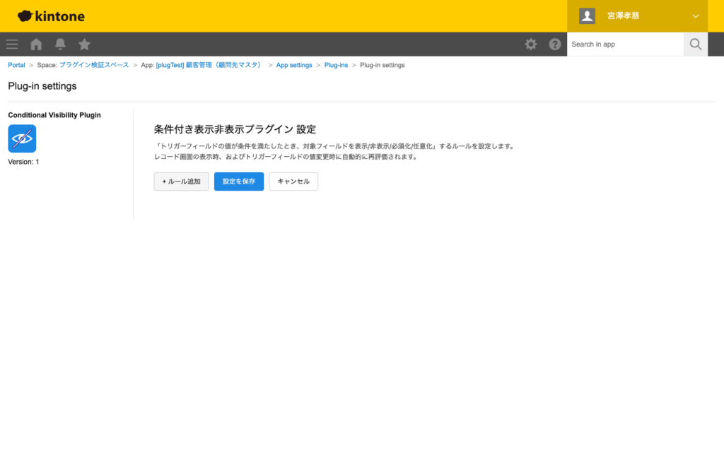 条件付き表示非表示プラグイン 操作画面 6