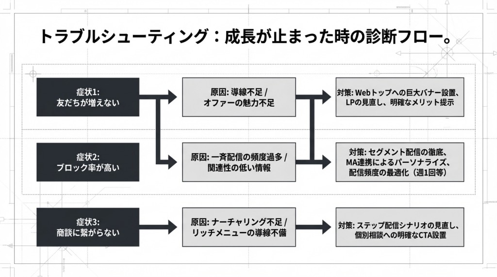LINE APIをハブにCRM/SFA・MAツール・BIツールが連携し価値を最大化するDX・データ連携アーキテクチャ図