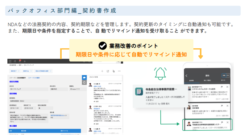 契約書作成　リマインド
