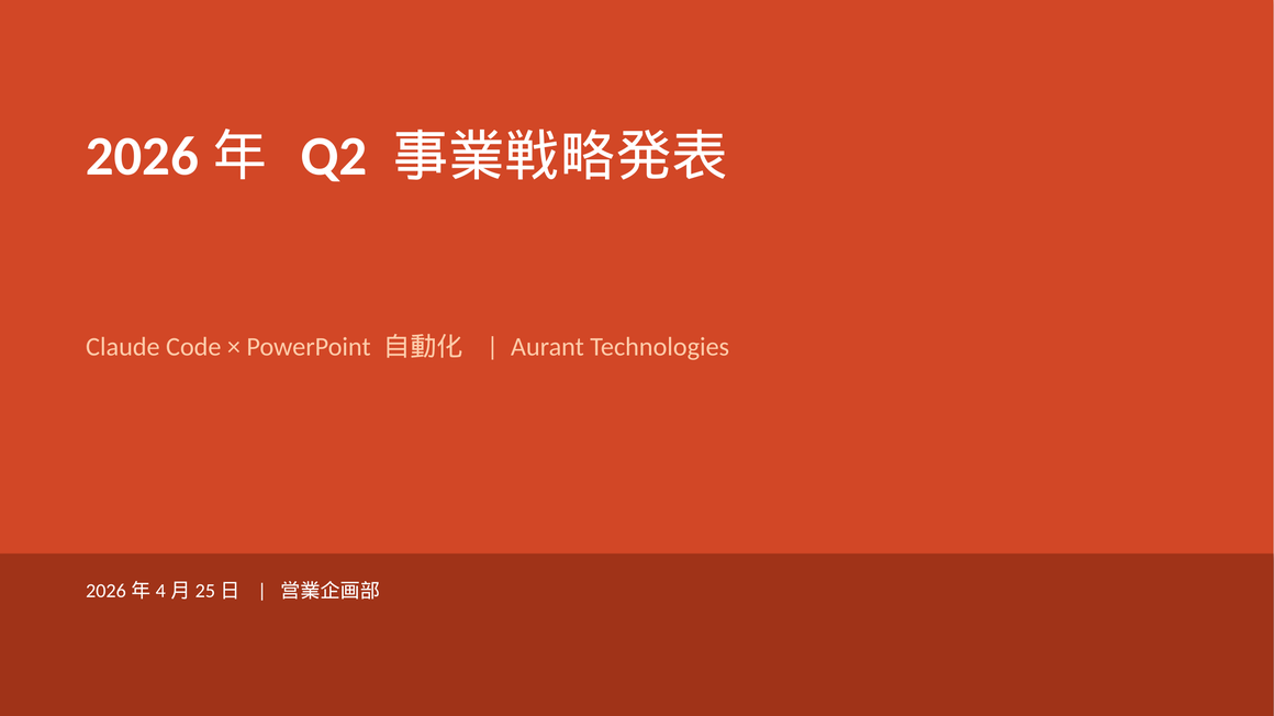 Claude Codeが生成したPowerPoint提案書のデモ