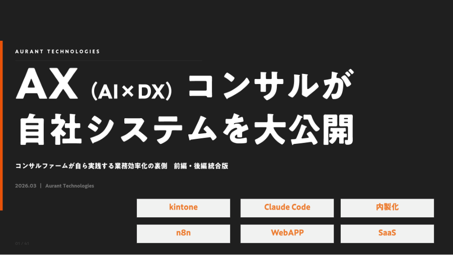 AX（AI×DX）コンサルが自社システムを大公開 表紙