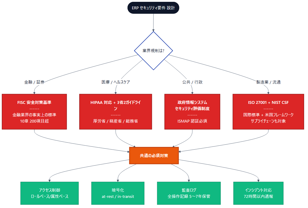 業界別 ERP セキュリティ要件