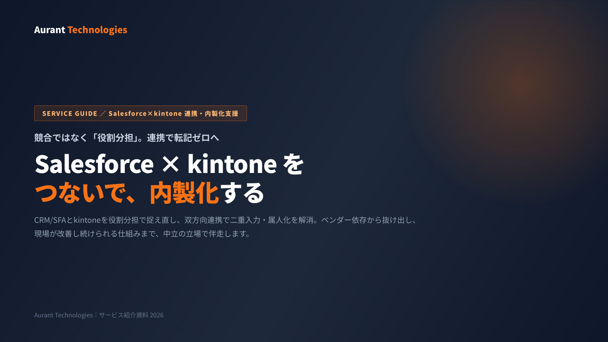 【サービス紹介】Salesforce×kintone 連携・内製化支援 表紙