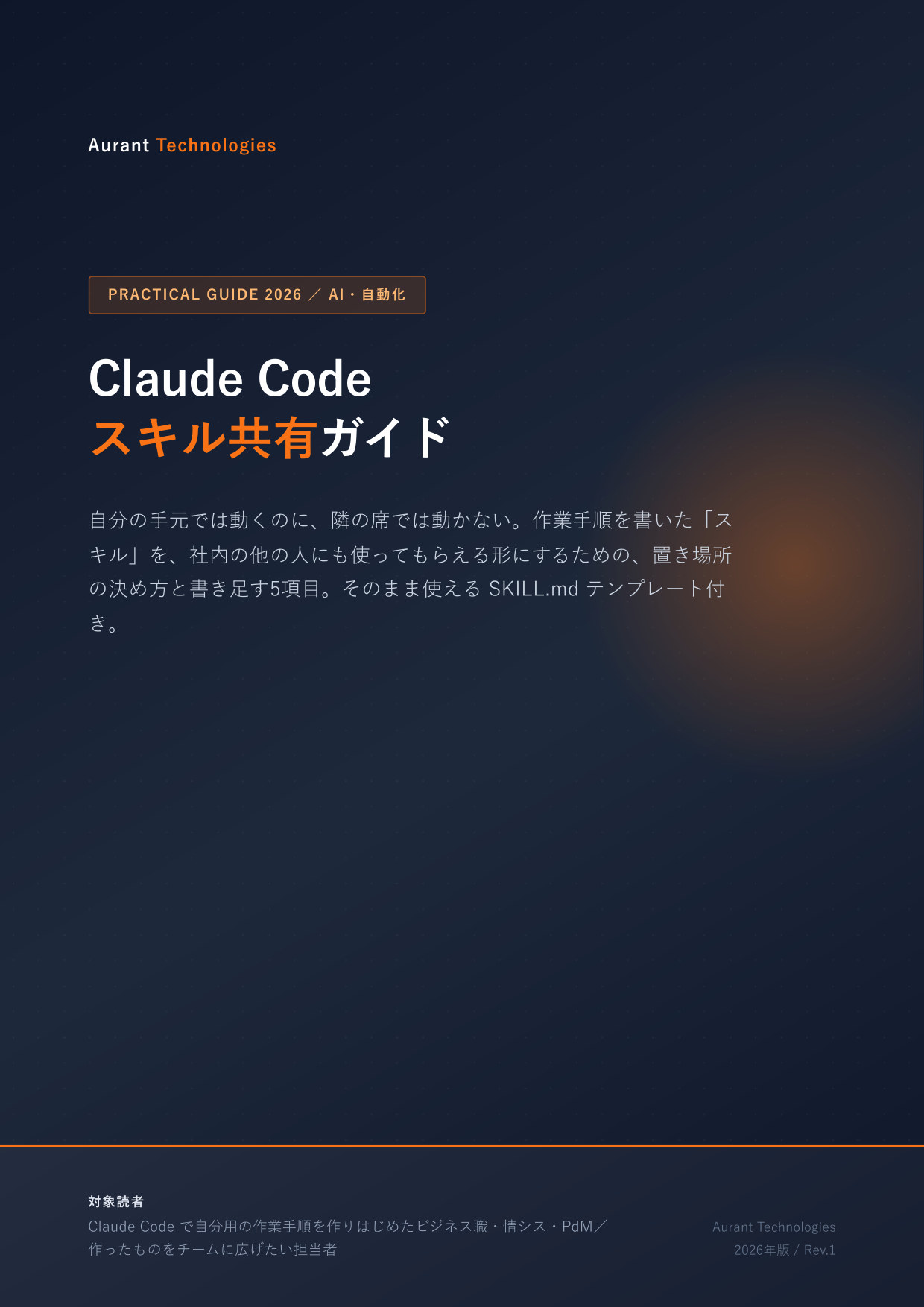 Claude Code スキル共有ガイド 表紙